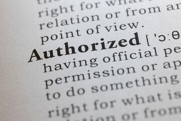 Obraz premium definition of authorized