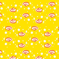 Gold ingot pattern, yellow background, vector