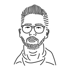 black line mustache person design