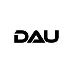 DAU letter logo design with white background in illustrator, vector logo modern alphabet font overlap style. calligraphy designs for logo, Poster, Invitation, etc.