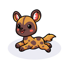Cute wild dog cartoon running