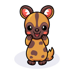 Cute wild dog cartoon posing