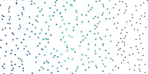 Dark Blue, Green vector pattern with abstract stars.