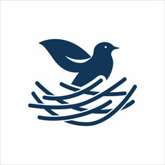 Fototapeta premium Bird nest logo design template