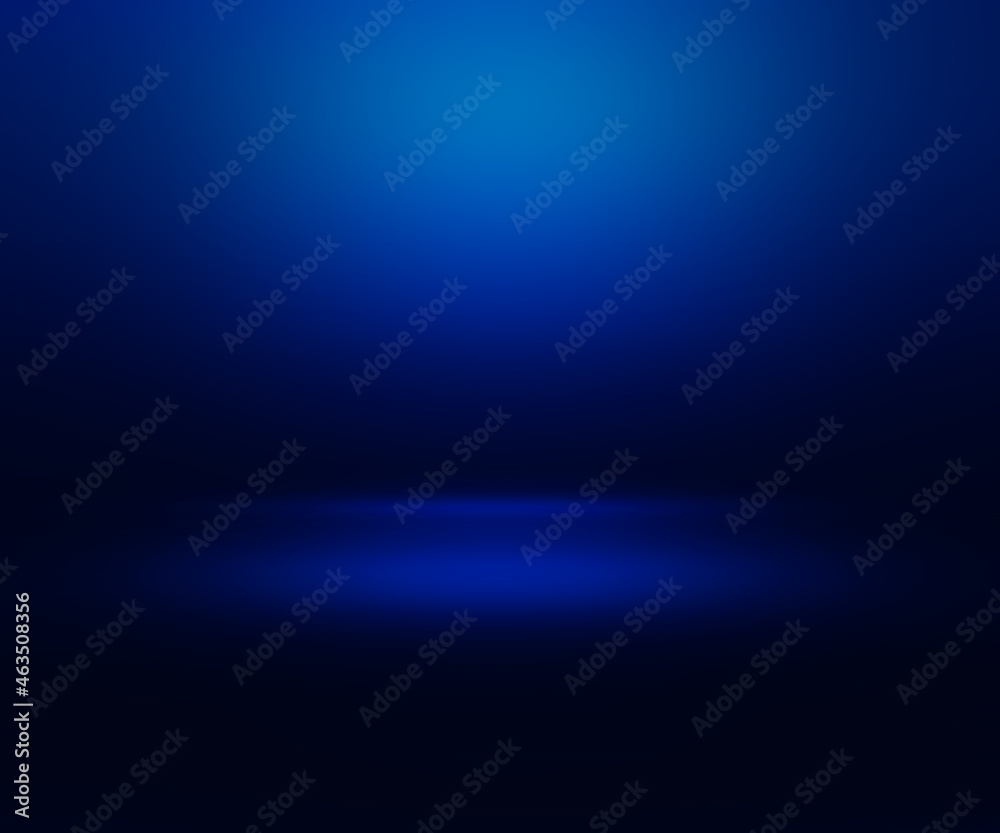 Wall mural blue gradient abstract background of empty blue room in 3d background with spotlight on stage.