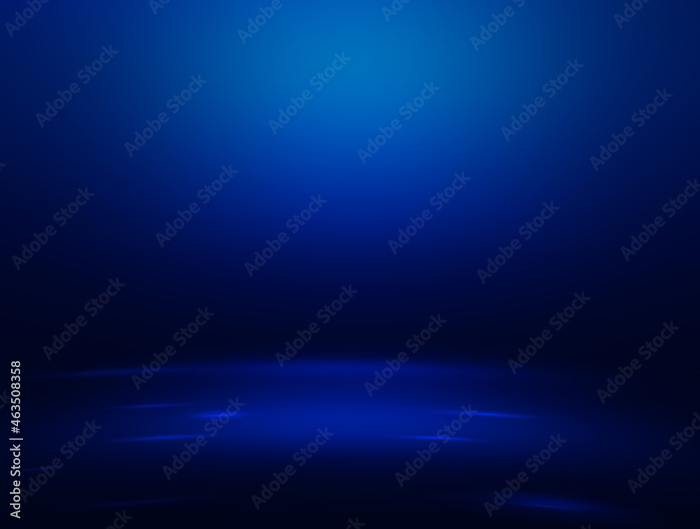 Wall mural blue gradient abstract background of empty blue room in 3d background with spotlight on stage.