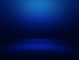empty blue room in 3d background with spotlight on stage.