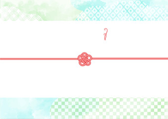 和モダンでおしゃれなデザイン熨斗　熨斗紙　青&times;緑