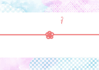 和モダンでおしゃれなデザイン熨斗　熨斗紙　青&times;紫