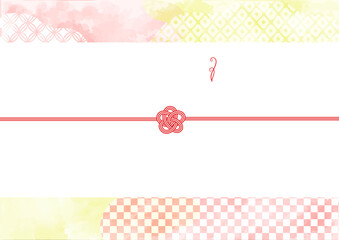 和モダンでおしゃれなデザイン熨斗　熨斗紙　赤&times;黄