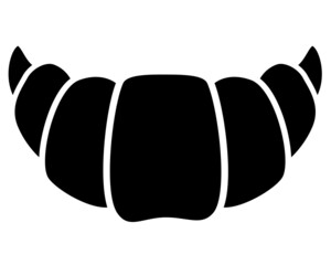 Croissant - baked product, loaf - vector silhouette illustration for logo or badge. Croissant - dough snack with a filling silhouette