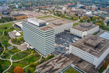 Obraz premium Aerial View of the Twin Cities Suburb of Maplewood, Minnesota