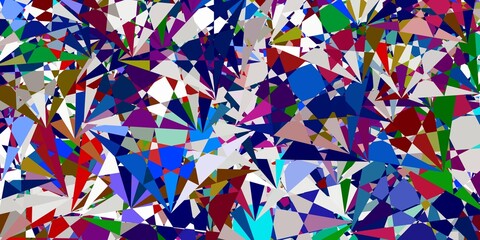Light Multicolor vector background with triangles.