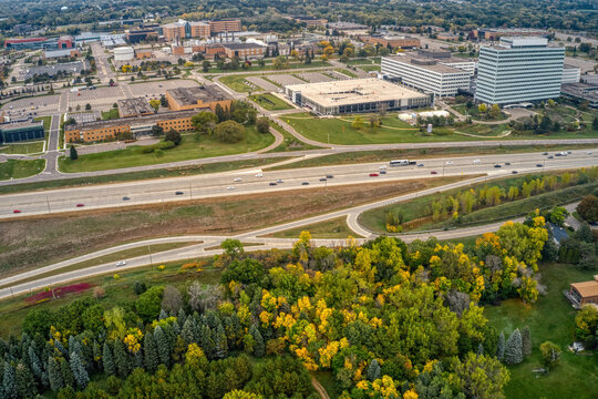 Aerial View of the Twin Cities Suburb of Maplewood, Minnesota