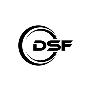 Dsf letter logo design with black background in illustrator, • wall  stickers symbol, three-dimensional, business