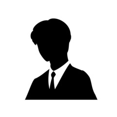 Upper body silhouette of a businessman wearing a suit.