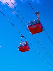 紅葉狩りのロープウェイ