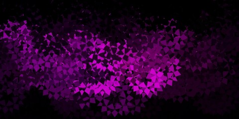 Dark purple vector background with triangles.