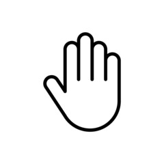Obraz premium Icono de palma de mano humana. Concepto de detenerse. Icono de aviso de detenerse. Ilustración vectorial