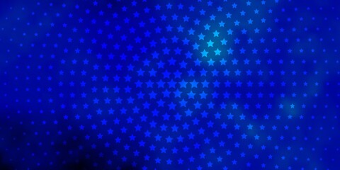 Dark BLUE vector pattern with abstract stars.