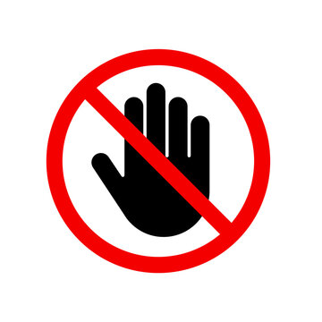 Icono de detenerse. Alto ah&iacute;, det&eacute;ngase. Concepto de aviso de detenerse. Ilustraci&oacute;n vectorial