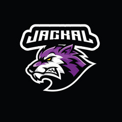 Aggressive wolf, jackal head esport mascot illustration logo icon