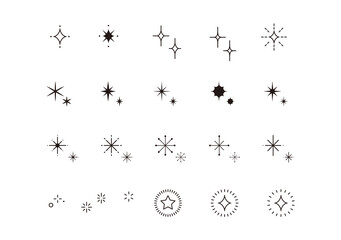 キラキラ　あしらい　アイコン　ベクター　セット