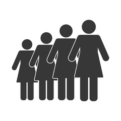 four female silhouettes avatars