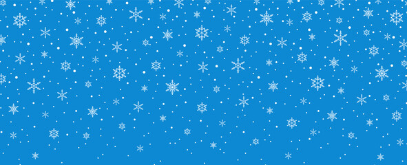 Merry Christmas, snowflakes and snowfall background