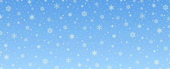 Merry Christmas with snowflakes and snowfall background