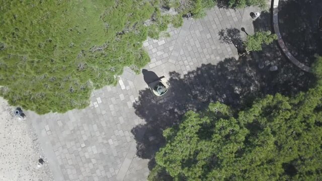 D. Afonso Henriques from sky at Castelo de S&atilde;o Jorge. Historic centre of the city of Lisbon.