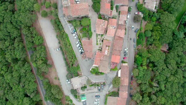 Top-down view of the Gassin village from south of France