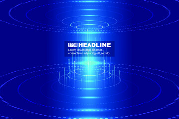 Coil booth emitting light Internet Network technology technical background.