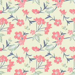 Simple seamless floral pattern with abstract flowers. Elegant template for fashion prints.