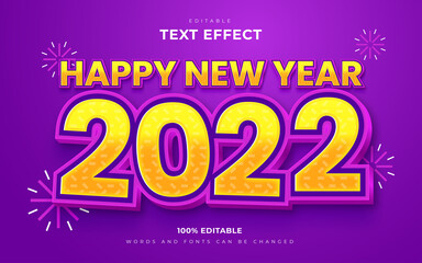 Happy  new year 2022 editable text effects style