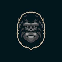 Gorilla mascot logo design vector with modern illustration concept style for badge, emblem and t shirt printing. Gorilla head illustration.