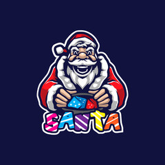 Santa claus mascot logo design vector with modern illustration concept style for badge, emblem and t shirt printing. Santa claus illustration.