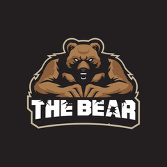 Bear mascot logo design vector with modern illustration concept style for badge, emblem and t shirt printing. Angry bear illustration.