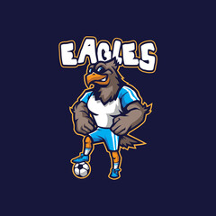 Eagle mascot logo design vector with modern illustration concept style for badge, emblem and t shirt printing. Eagle football illustration for sport team.