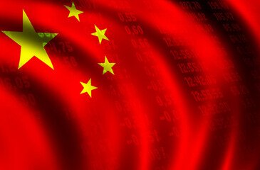 Die Börse und Flagge von China