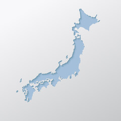 Vector outline map Japan with creative shadow