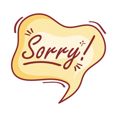 sorry in doodle bubble