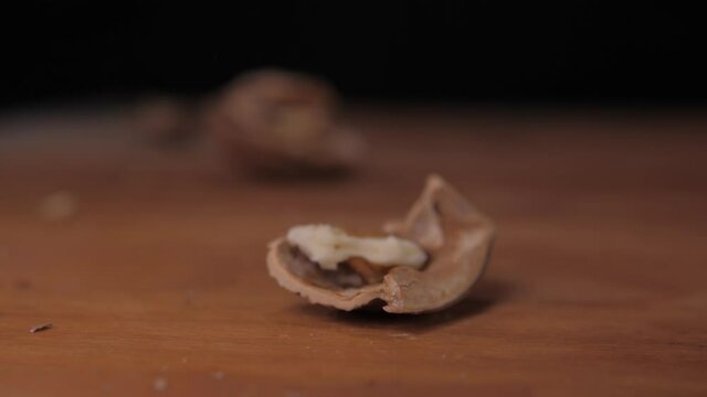 hammer breaking walnut slow motion
