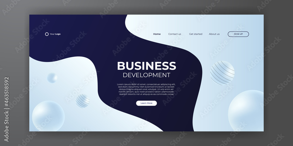 Poster Trendy abstract background for your landing page design. Trendy abstract design template. Dynamic gradient for landing pages, covers, brochures, flyers, presentations, banners. Vector illustration.
