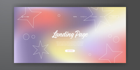 Abstract background for landing page web template. Trendy abstract design template. Dynamic gradient composition for covers, brochures, flyers, presentations, banners. Vector illustration.