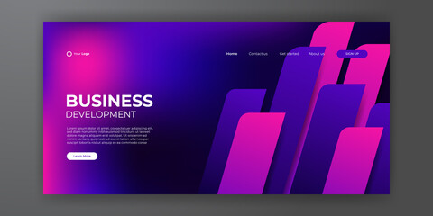 Trendy abstract background for your landing page design. Trendy abstract design template. Dynamic gradient for landing pages, covers, brochures, flyers, presentations, banners. Vector illustration.