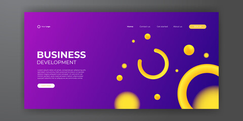 Fototapeta premium Abstract background for landing page web template. Trendy abstract design template. Dynamic gradient composition for covers, brochures, flyers, presentations, banners. Vector illustration.