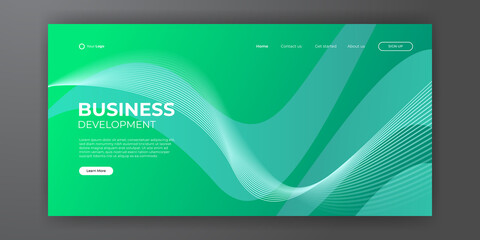 Fototapeta premium Modern business landing page abstract background. Web background template design with modern shape and simple technology concept. Vector illustration
