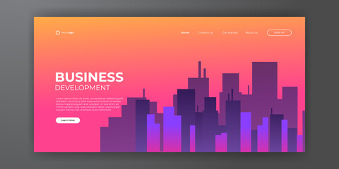 Modern business landing page abstract background. Web background template design with modern shape and simple technology concept. Vector illustration