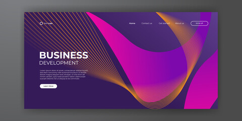 Modern business landing page abstract background. Web background template design with modern shape and simple technology concept. Vector illustration - obrazy, fototapety, plakaty